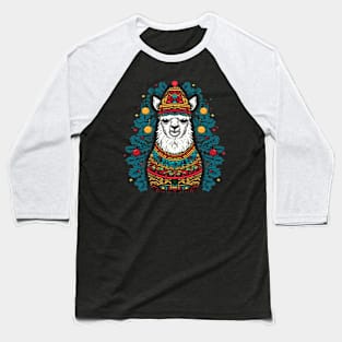 Llama Christmas Baseball T-Shirt